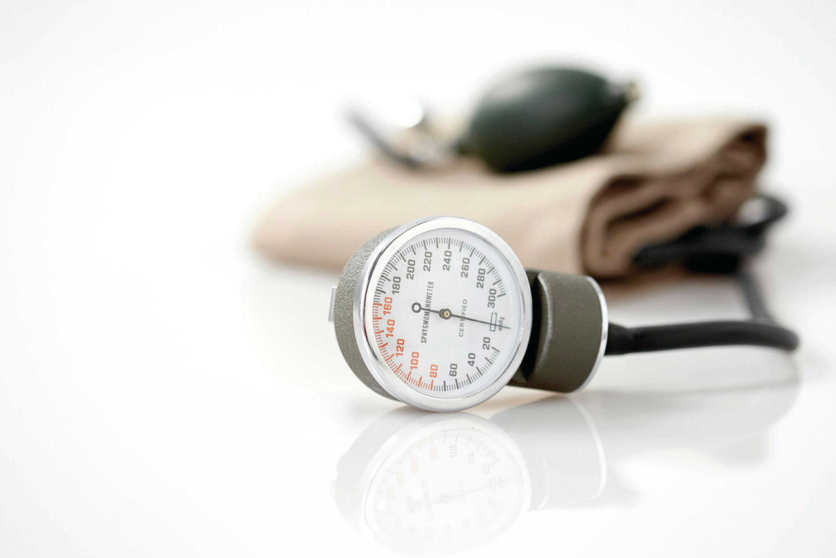 Close-up image of a blood pressure cuff