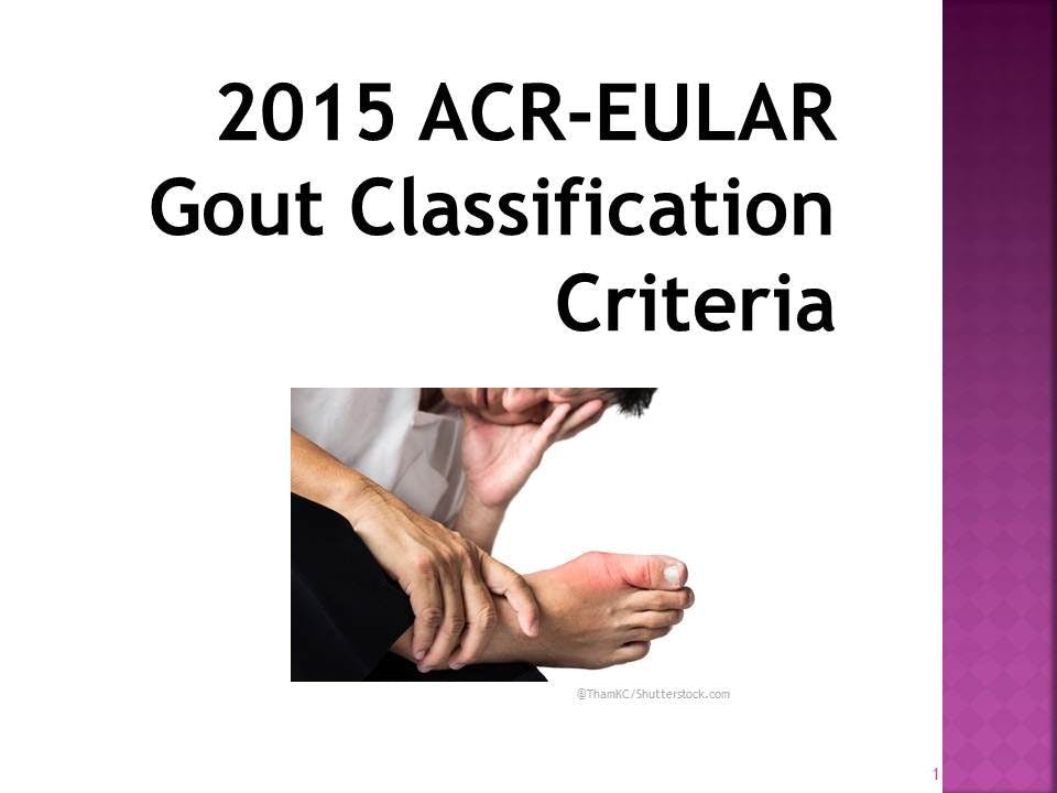 2015 ACR-EULAR Gout Criteria Scoring
