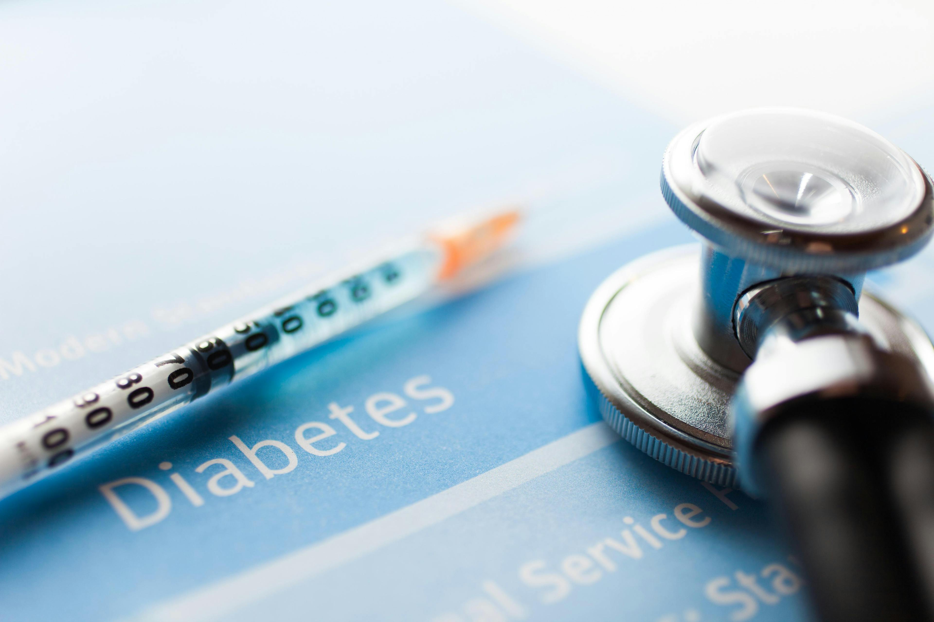 Insulin and the word diabetes. 
