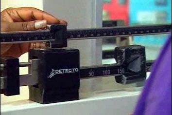 Stock image of a scale measuring a person's body weight at a medical center (Courtesy of American Heart Association)