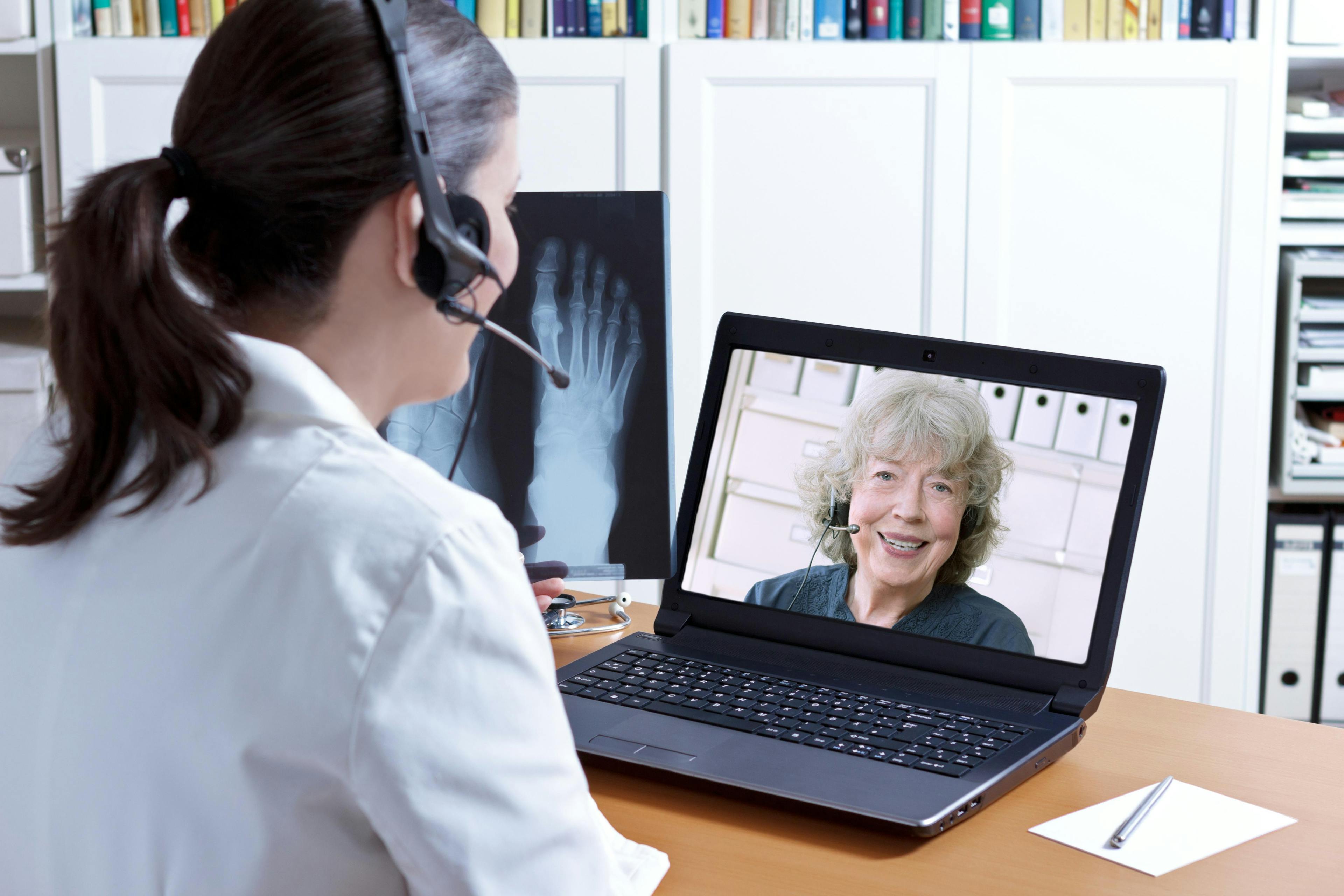 Patient participating in telehealth appoint with an endocrinologist