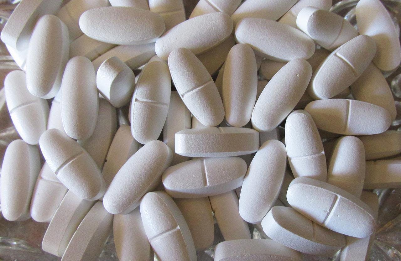 Large pile of calcium supplements