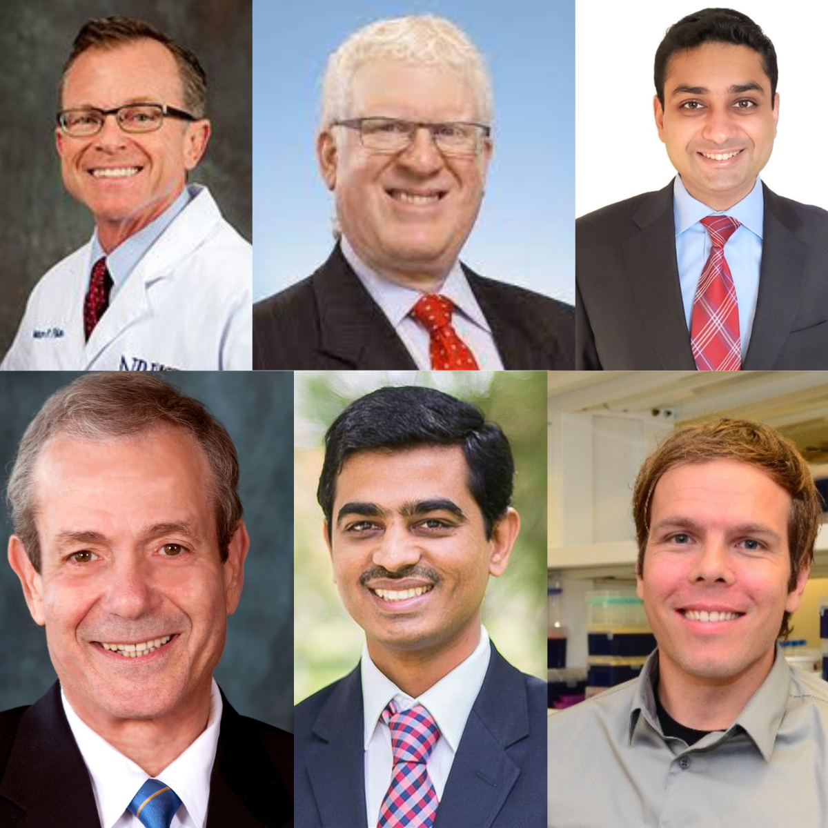 Collage of headshots from Drs. Juan Frias, Bob Gabbay, Rahual Aggarwal, Yehuda Handelsman, Viral Shah, and Ward Fickweiler | Credit: Velocity Clinical Research, LinkedIn, LinkedIn, Endocrine Society, Colorado University, and LinkedIn