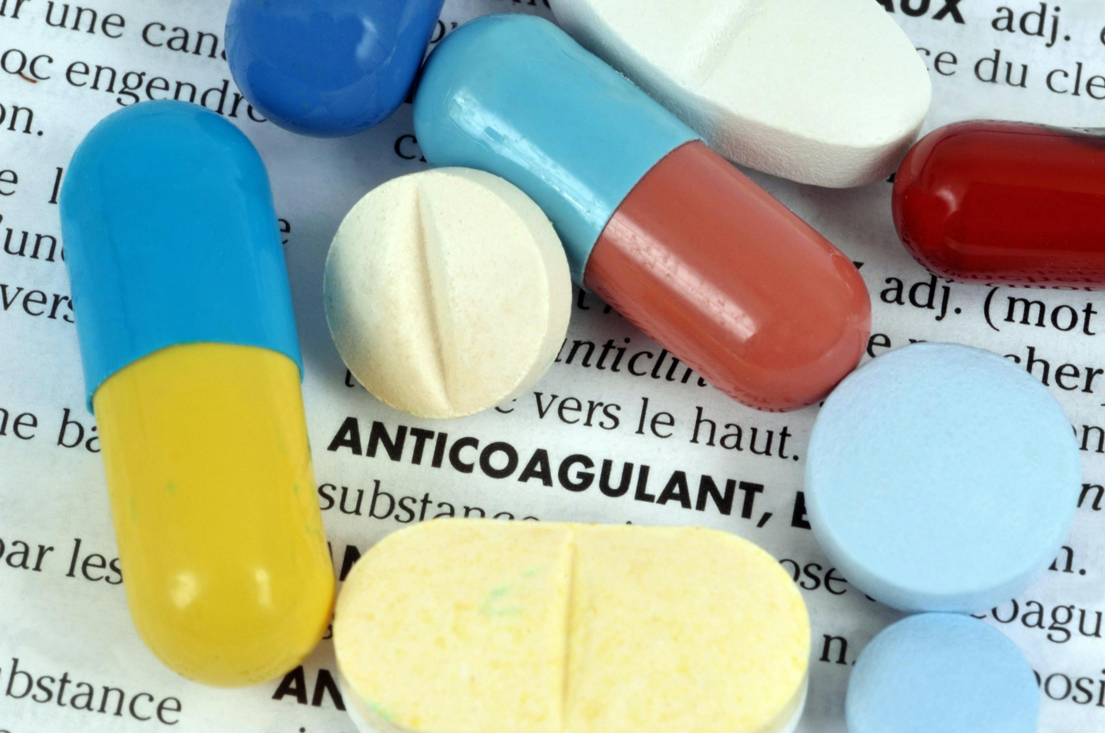 The word anticoagulant surrounded by medications.