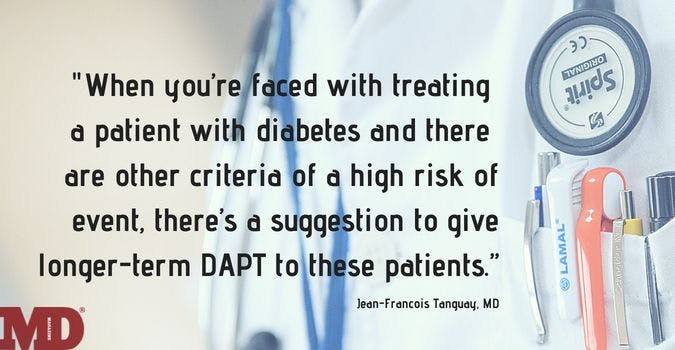 DAPT, dual antiplatelet therapy, diabetes, thrombotic events, major bleeding, aspirin
