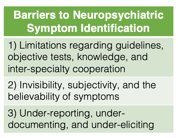 Neuropsychiatric Symptoms in Rheumatic Disease Underestimated by Clinicians 