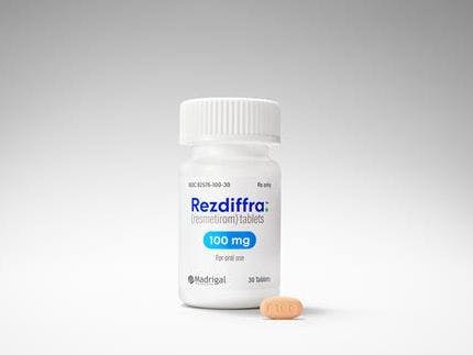 Resmetirom (Rezdiffra) product image | Credit: Madrigal Pharmaceuticals