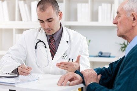 Doctor and older patient