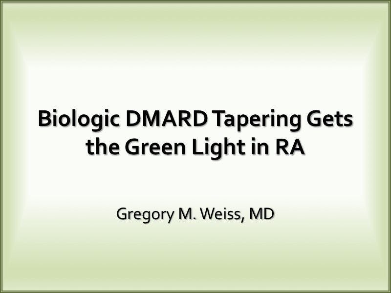 Biologic DMARD Tapering in RA