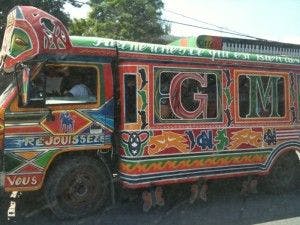 A bus in Haiti -NOT the bus from the airport