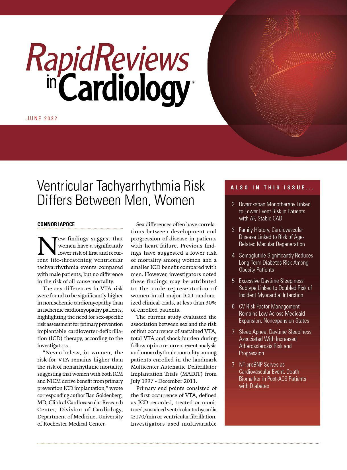 Rapid Reviews in Cardiology® - June 2022