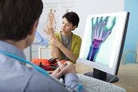 woman hand pain x-ray physician doctor