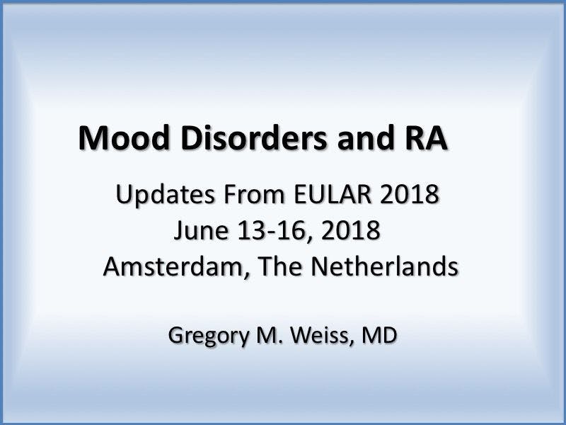 Mood Disorders and Rheumatoid Arthritis: Updates From EULAR 2018