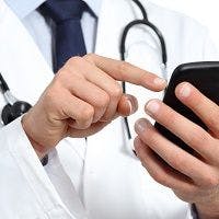 Doctor with smartphone
